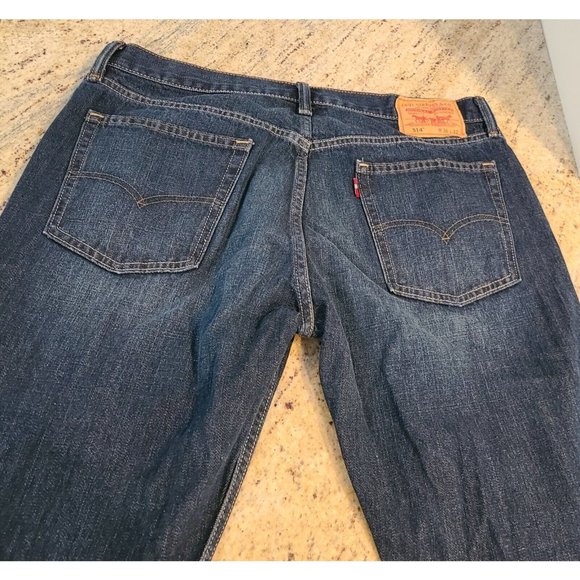 Levis 514 36x32 Jeans Mens Blue Jeans Slim Straight Leg - Picture 9 of 12